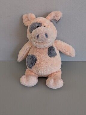 Anna Club Plush Spotted Pig Toy, Pink & Grey Stuffed Animal